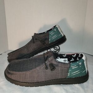 Hey Dude Wally Funk Hecho Mexican Flag Mens Size 12 Shoes Black NEW